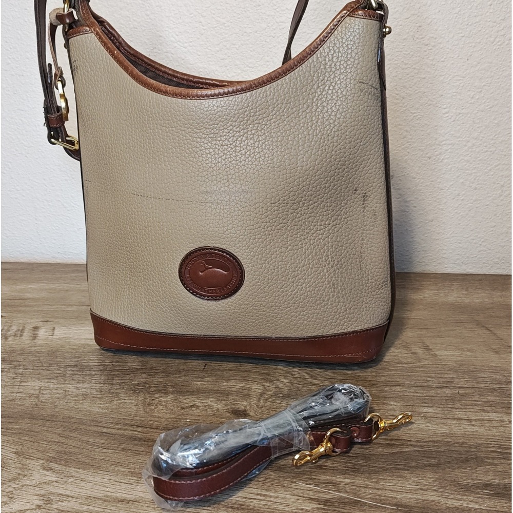 Dooney & Bourke Crossbody Bag Tan Brown All Weather Leather USA